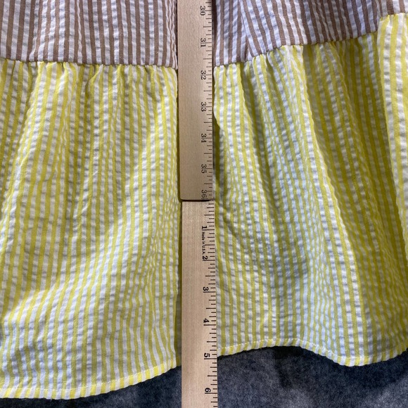 Urban Outfitters Midi Dress XS Colorblock Seersucker Striped Off Shoulder - Picture 8 of 13